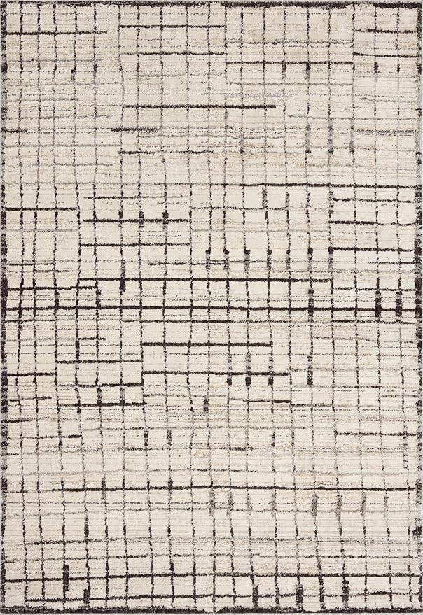 Loloi Jeremiah Brent Bleecker Collection BLE-01 Ivory/Charcoal 5'-3" x 7'-6" Area Rug