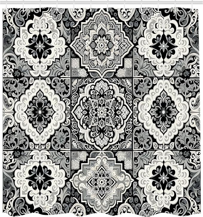 Ambesonne Grey Shower Curtain, Oriental Trippy Art - Image 4