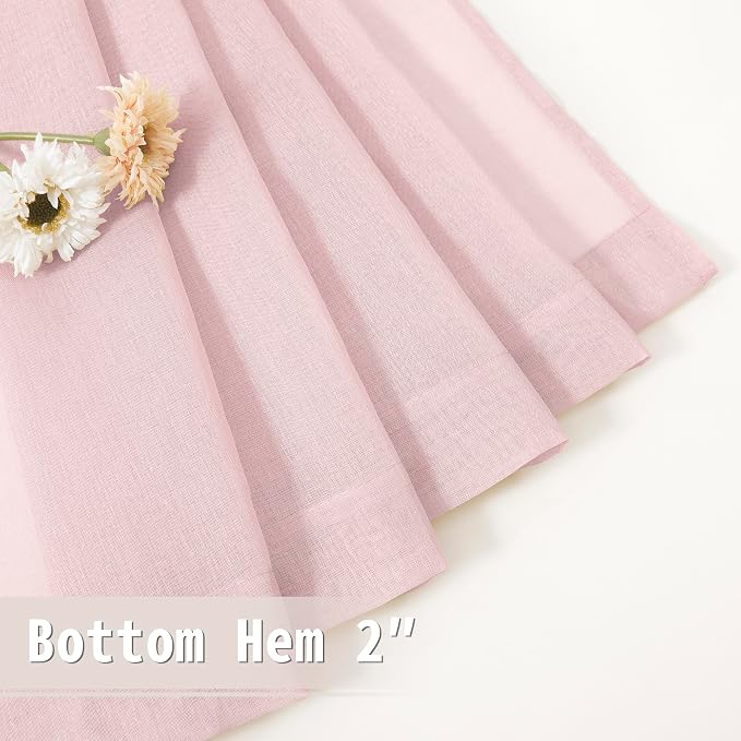 Tollpiz Sheer Door Curtains Closet Linen Textured Curtains Sheer Doorway Light - Image 7