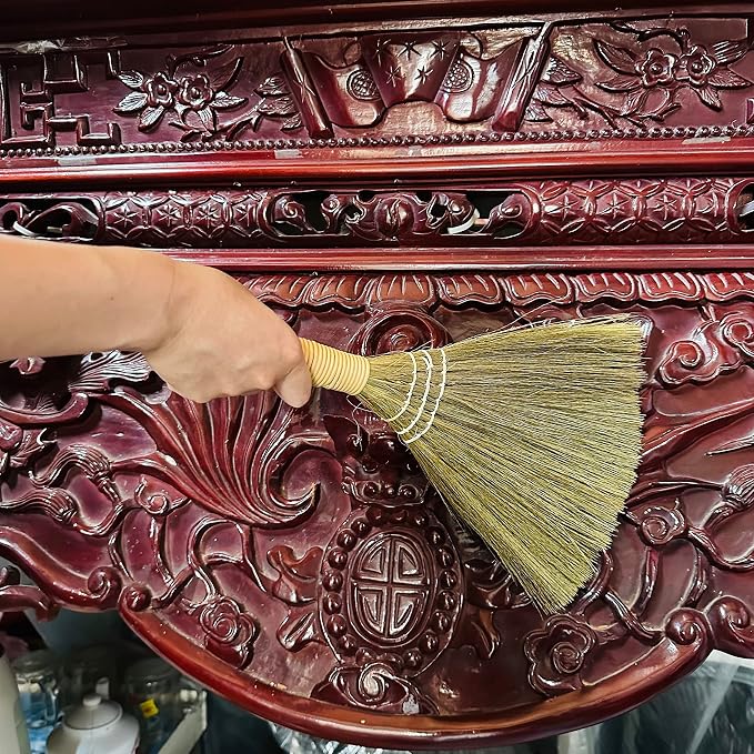 Set of 2 Brooms for Kid 12.6 inch- Vietnamese Natural Straw Soft Broom - Image 8