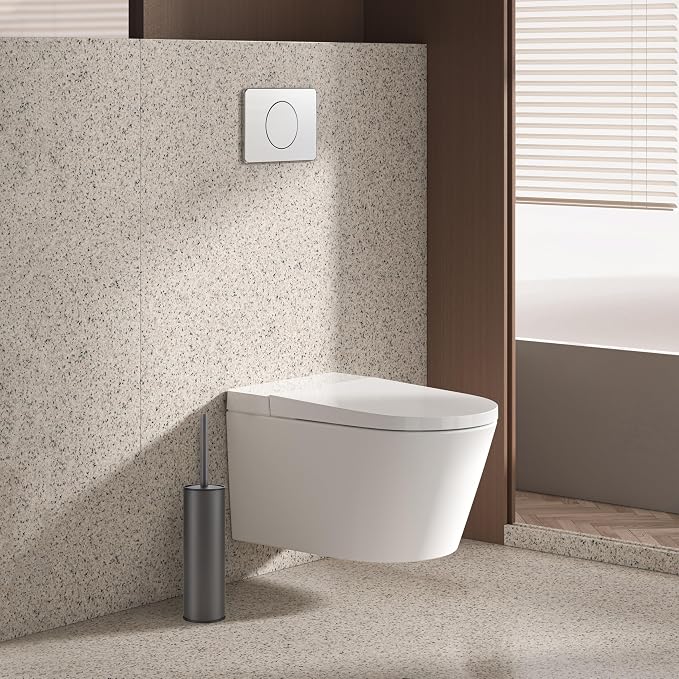 BGL Gunmetal Grey Toilet Brush and Holder, Stainless Steel Toilet Brushes - Image 2
