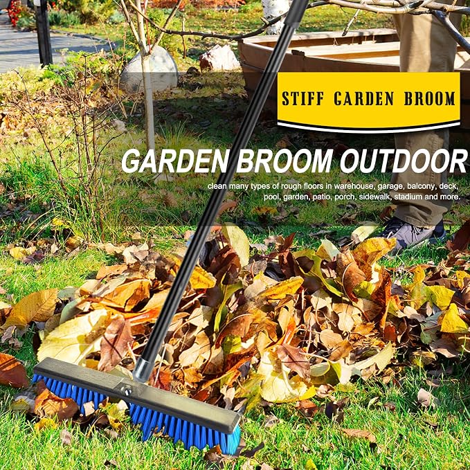 18 Inches Outdoor Push Broom Heavy Duty Shop Broom - Image 2