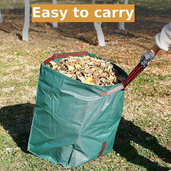 Leaf Rake for Lawns with 53 Gallon Dustpan-Type Leaf Bags, Heavy Duty Metal - Image 6