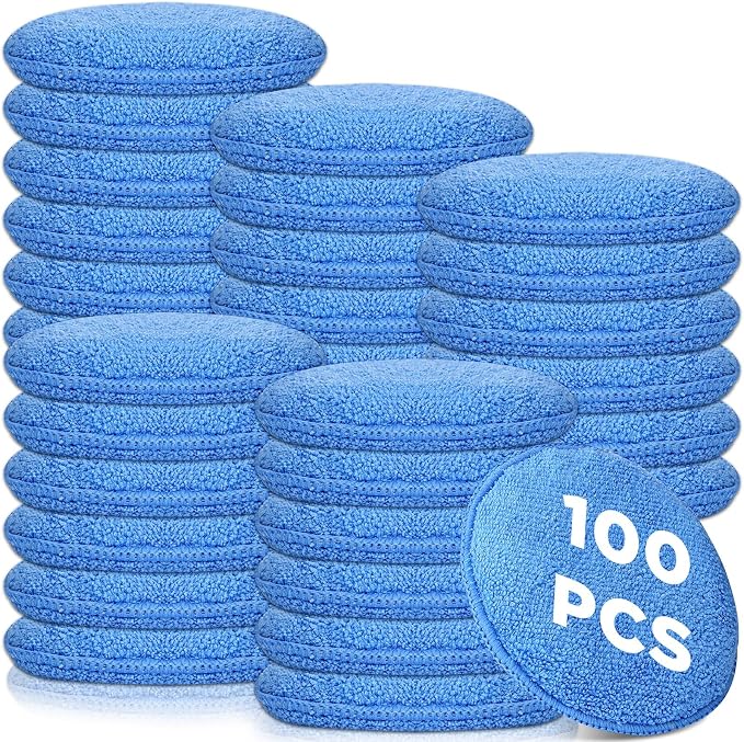 Tanlade 100 Pcs Car Detailing Microfiber Applicator Pad Wax Applicator Wash by Tanlade