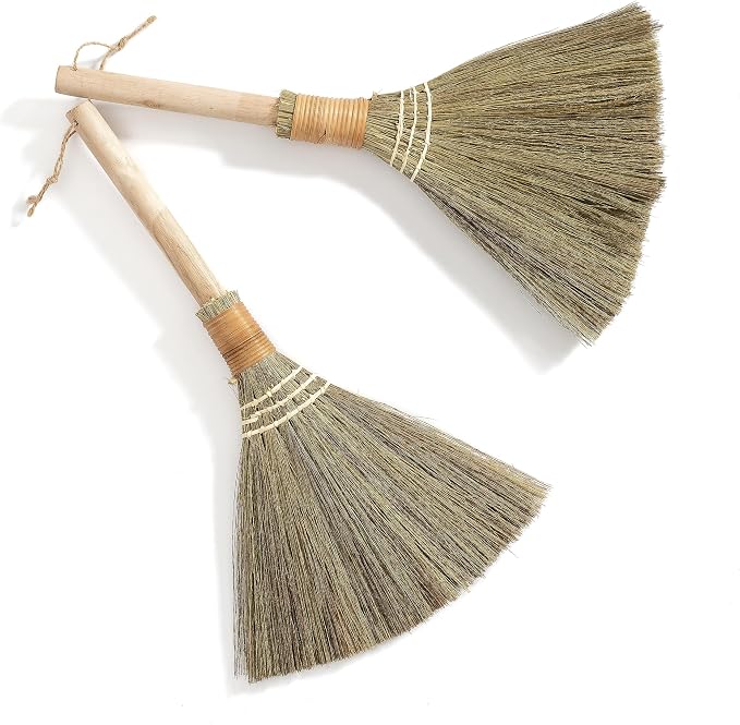Set of 2 Vietnamese Soft Bristle Brooms, Asian Straw Broom - Image 3