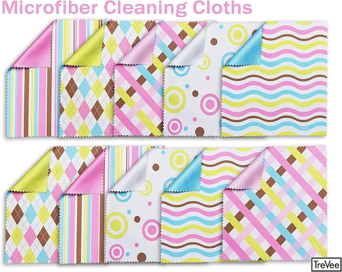 10 Pack Cute Geo-Design Multicolor Microfiber Cleaning Cloths - Image 6