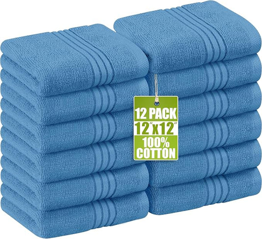 Utopia Towels Wash Cloths Set, 12 by 12 Inches, 100% Cotton Ring Spun, Highly by UTOPIATOWELS