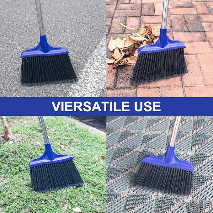 Kefanta 4 Pack Heavy Duty Broom Indoor/Outdoor Commercial Brooms Angle Broom 53 - Image 2