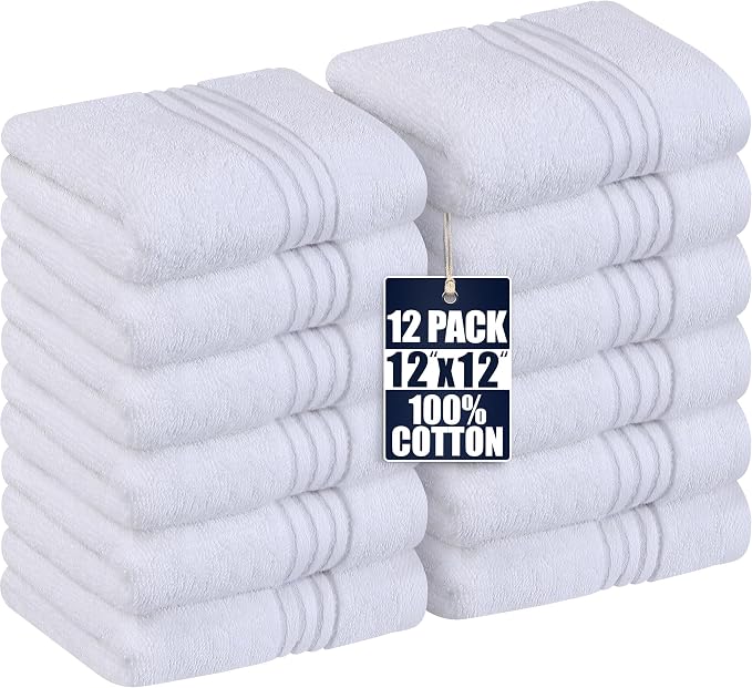 Utopia Towels Wash Cloths Set, 12 by 12 Inches, 100% Cotton Ring Spun, Highly by UTOPIATOWELS