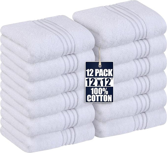 Utopia Towels Wash Cloths Set, 12 by 12 Inches, 100% Cotton Ring Spun, Highly by UTOPIATOWELS