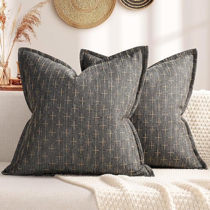 ZWJD Pillow Covers 20x20 Set of 2 Soft Polyester Textured Pillow Covers by ZWJD