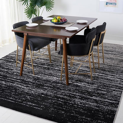 SAFAVIEH Area Rug 10x14 - Adirondack Collection - Large - Silver & Black, Modern Ombre Design, Non Shedding & Easy to Clean, Ideal for Living Room, Bedroom, Office, Dining Space (ADR113A)