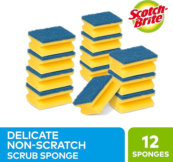 Scotch-Brite Delicate Non-Scratch Sponge Scourer, 12 Pieces - Image 2