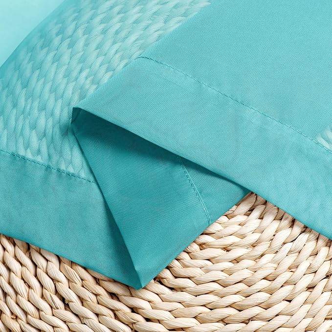 Chyhomenyc Turquoise Sheer Curtains 96 inches Long 2 Panels, Light Filtering - Image 6
