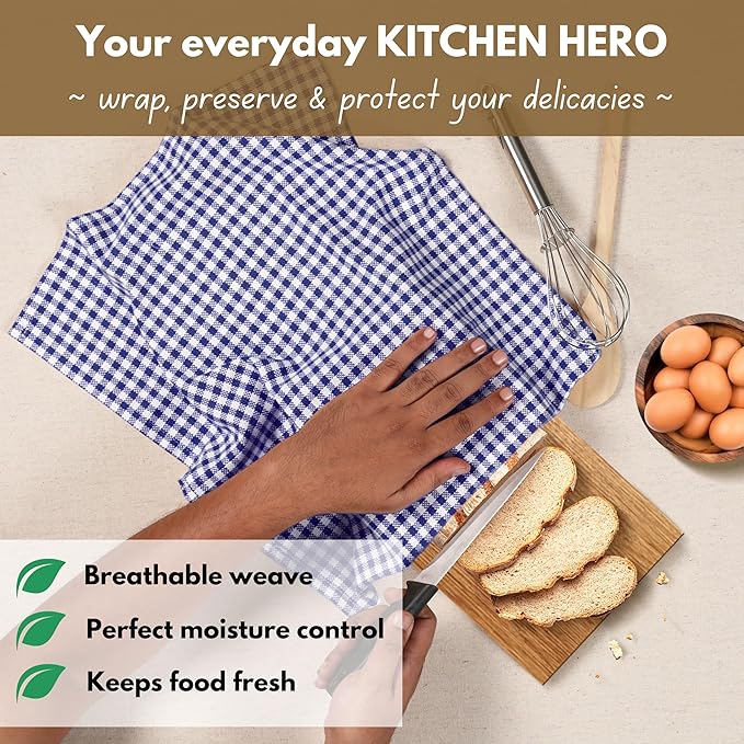 Native Fab Gingham Dish Towels 16x26 inches Set of 4 - Image 6