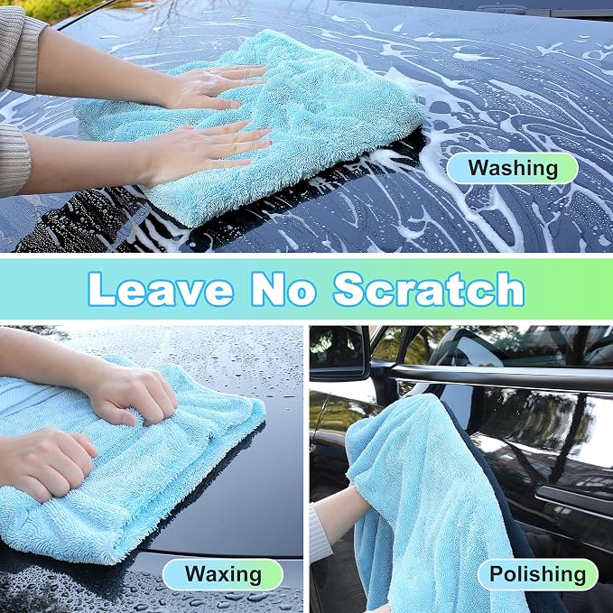 JOYMOOP Microfiber Towels for Cars, 2 Pack 35.4" x 23.6" Car Drying Towel - Image 6