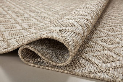 Loloi Dawn Collection Indoor/Outdoor DAW-07 Light Brown 8'-10" x 12'-2" Area Rug