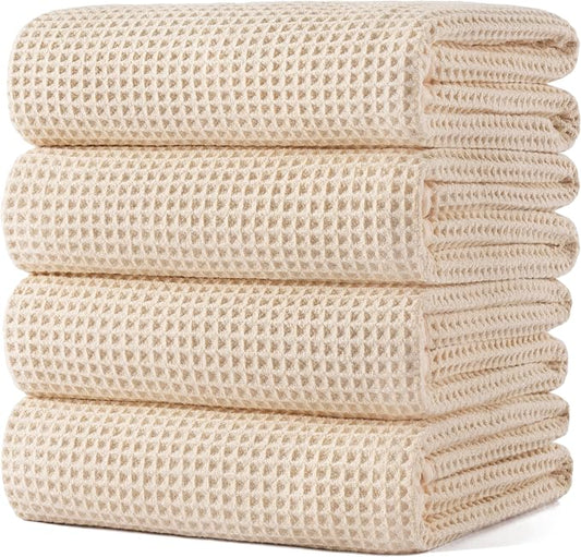 POLYTE Microfiber Oversize Quick Dry Lint Free Bath Towel, 60 x 30 in, 4 Pack by Polyte