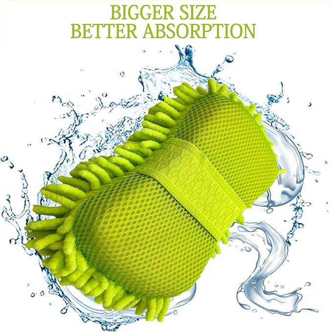 Microfiber Car Wash Sponge-Non-Scratch Wash Mitt-Two Sided Chenille Microfiber - Image 6