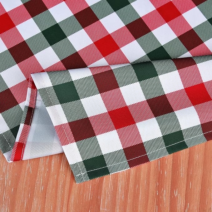 Classic Gingham Buffalo Xmas Tablecloth Fabric - Image 7