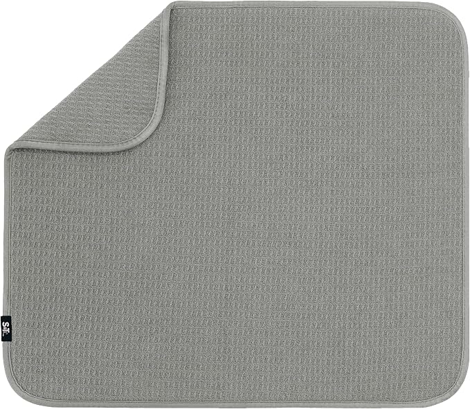 S&T INC. Dish Drying Mat, 16” x 18”, Absorbent Microfiber Kitchen Counter Mat by STINC