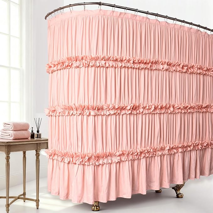 Extra Wide Shower Curtain 108" W x 72" L, Vintage Handcrafted Bow Tie Bath by Homechoice+Decor