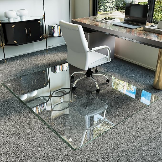 Koonmi Tempered Glass Chair Mat by KOONMI