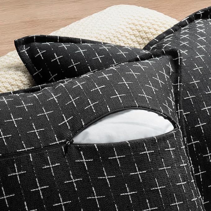 ZWJD Pillow Covers 26x26 Set of 2 Soft Polyester Textured Pillow Covers - Image 3