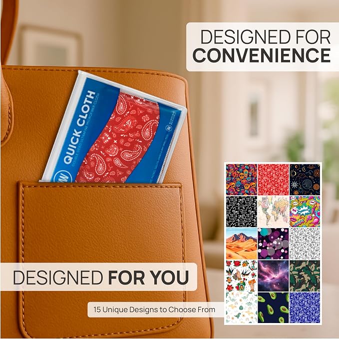 Quick Cloth Microfiber Glasses Cleaning Cloths – 8x8, Paisley Red, 1 Pack - Image 5