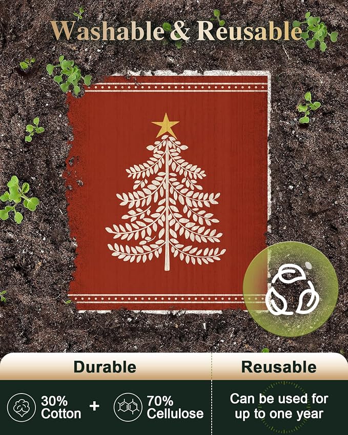 6 Pack Christmas Swedish Dishcloths - Image 3