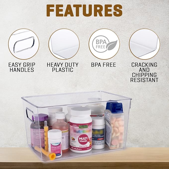 Clear Plastic Storage Bins, Pantry Organizers and Storage Containers Fridge - Image 5
