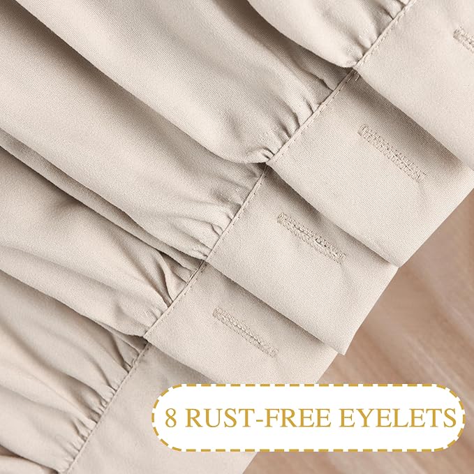 Camel Ruffle Stall Shower Curtain, Vintage Handcrafted Bow Tie Bath Curtain - Image 4