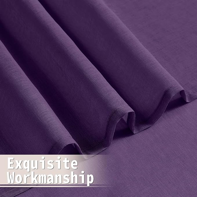 Tollpiz Sheer Curtains Closet Linen Textured Curtain Sheers Doorway Light - Image 8