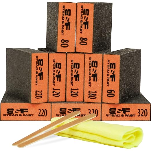 Sanding Block 10 pcs with Tack Cloth, 60 80 120 180 220 320 Coarse Medium Fine by SFSTEADFAST