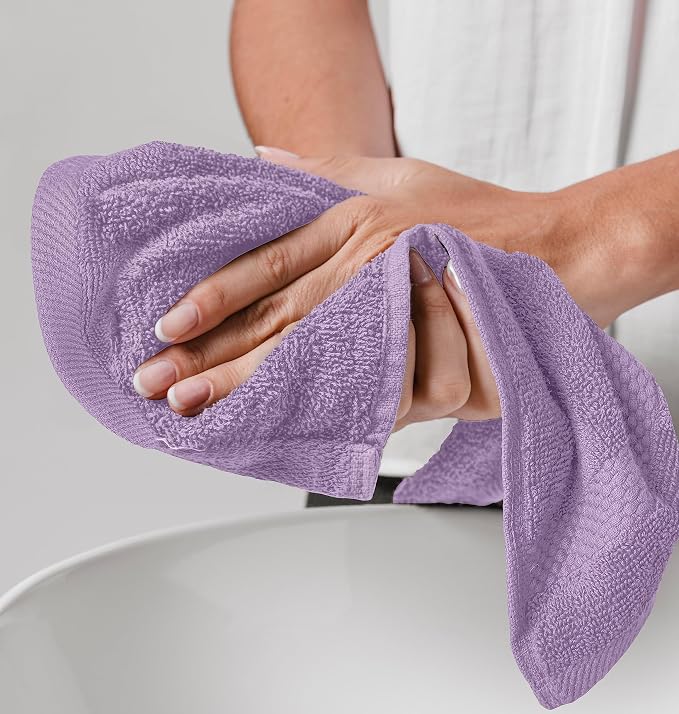 White Classic Luxury Cotton Washcloths 13x13 Inch - Image 8