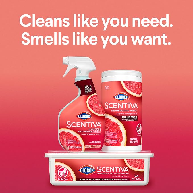Clorox Scentiva Disinfecting Wipes, Grapefruit and Orange Blossom, 75 Ct. - Image 11