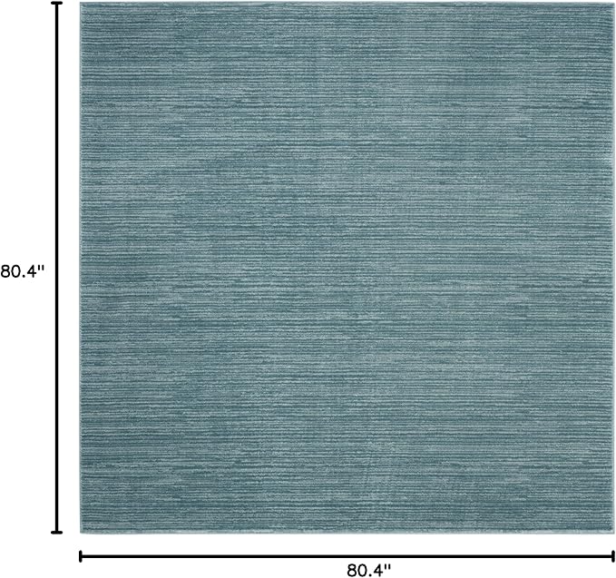 SAFAVIEH Vision Collection Area Rug - 6'7" Square, Aqua, Modern Ombre Design, Non-Shedding & Easy to Clean, Ideal for Living Room, Bedroom, Dining Space (VSN606B)