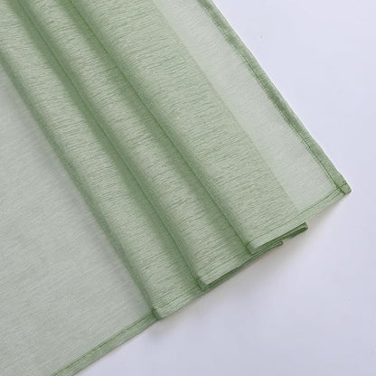 DONREN Extra Long Sage Green Semi-Sheer Window Valance - Luxury Soft Scarf for Wedding Arch, Curtains (1 Panel, 52 x 288 Inch)