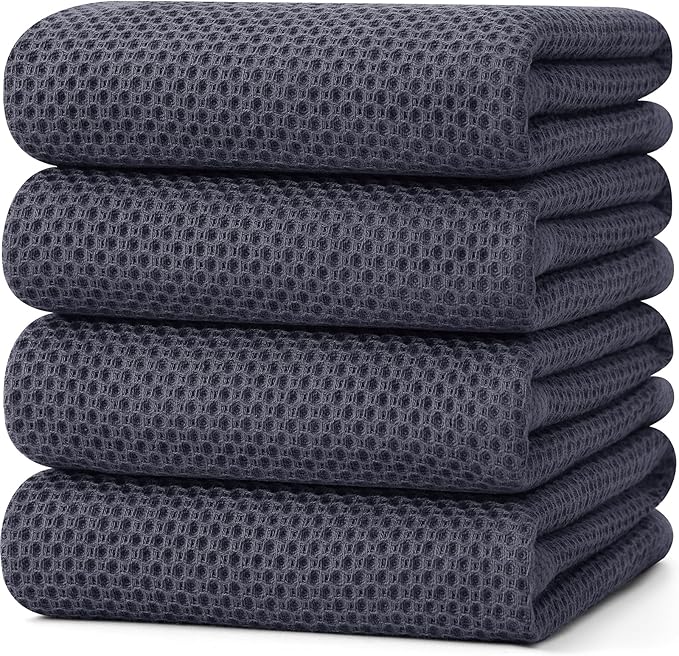 Kitinjoy 100% Cotton Waffle Weave Kitchen Towels by Kitinjoy