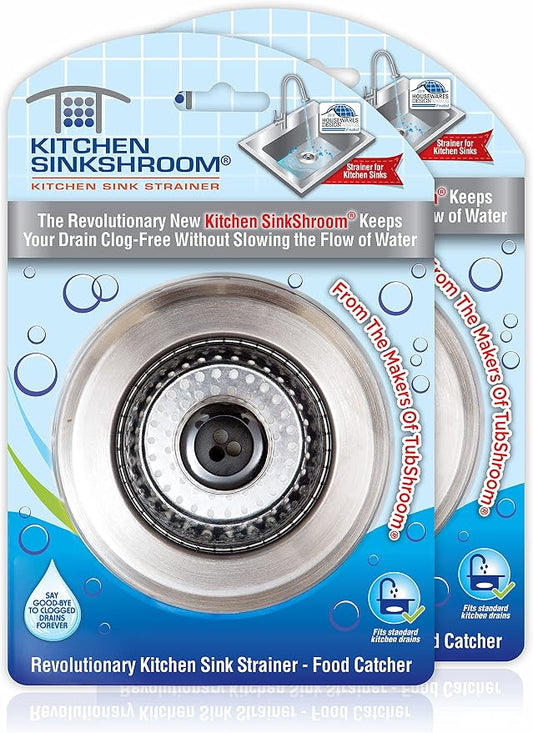 SinkShroom Revolutionary Clog-Free Sink Strainer Basket, Stainless Steel by SinkShroom