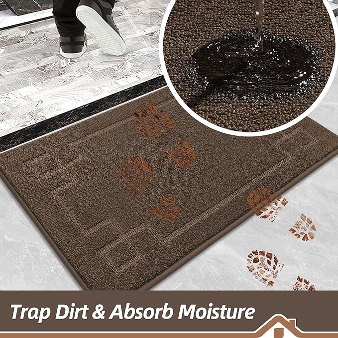 BEQHAUSE Door Mat 24" x 36", Non-Slip Door Mats Indoor Entryway Rugs Washable - Image 4