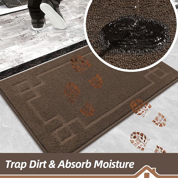 BEQHAUSE Door Mat 32" x 48", Non-Slip Door Mats Indoor Entryway Rugs Washable - Image 3