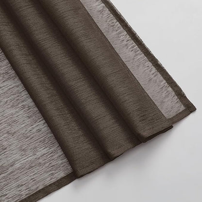 DONREN Chocolate Brown Window Scarf for Outdoor Decoration - Add Luxury Beautiful Elegant Effect to Curtain Panels (1 Panel, 52 x 288 Inches Long)