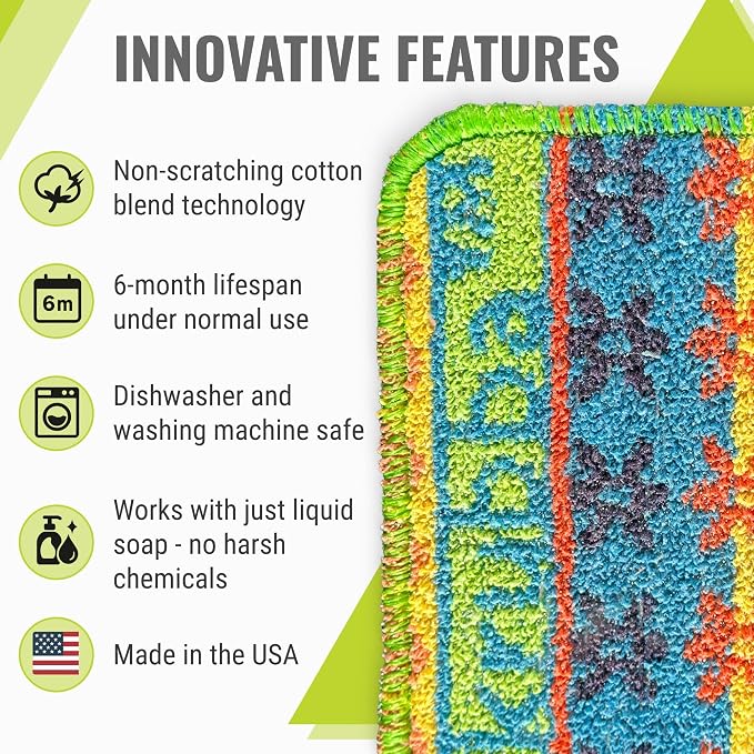 Wet-it! Skrubba 3-Pack Reusable Dish Scrubbers – Non-Scratch Scouring Pads - Image 2