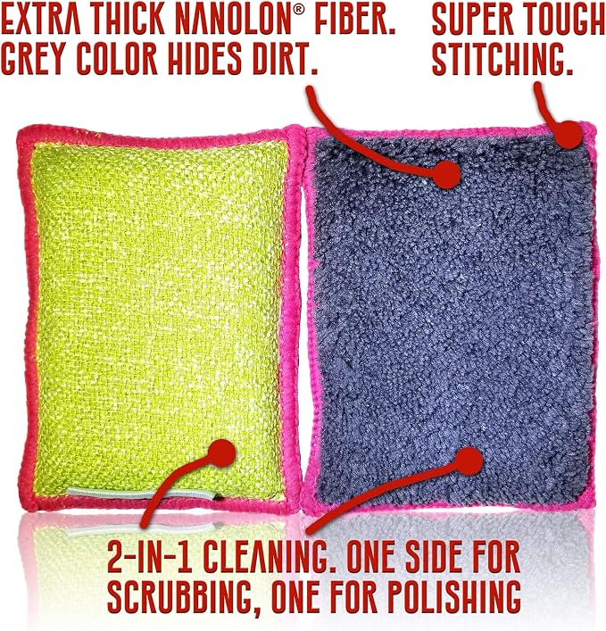 Nano Sponge Cleaning Sponges. Supersized Everyday Heavy Duty Household Kitchen - Image 4