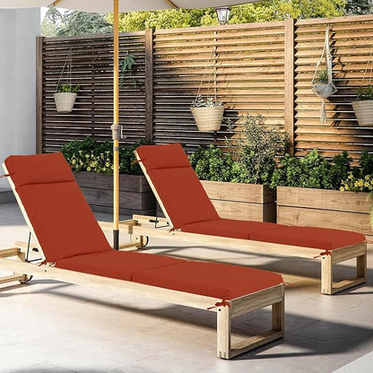 Chaise Lounge Cushion 72x21x3 Inch ?Set of 2 Outdoor Lounge Chair Cushions, Lounger Pad Replacement with Fade-Resistant, Removable & Machine-Washable Covers, Ideal for Patio Chaise Chairs, Rust