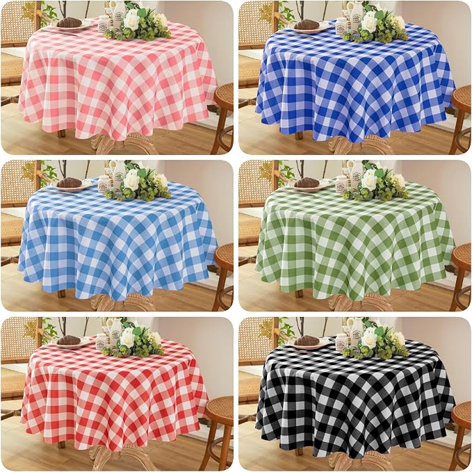 Waterproof Checkered Tablecloth Runner Fabric - Image 8