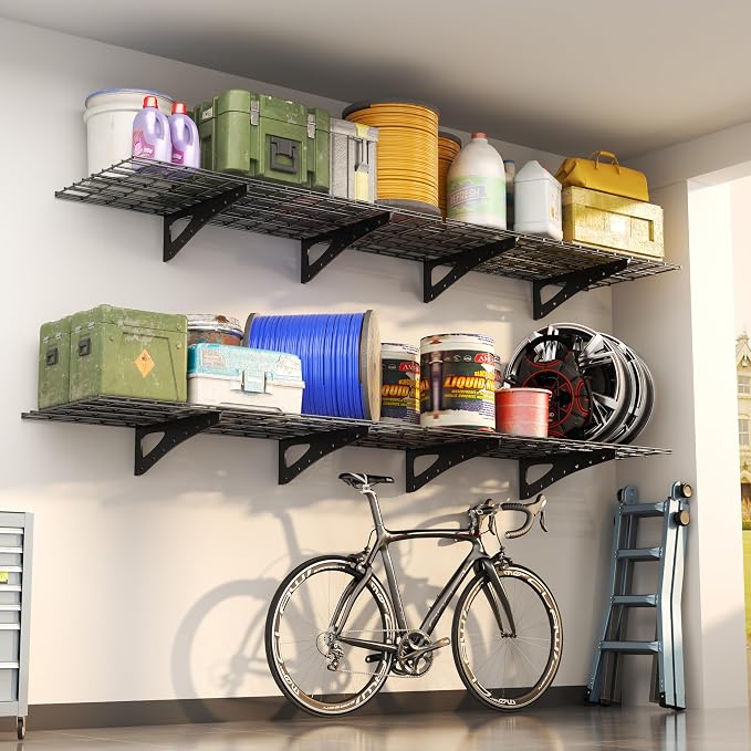 2-Pack Garage Wall Shelving, 2x6ft Walls Shelf Storage Rack, Sturdy Walls - Image 2