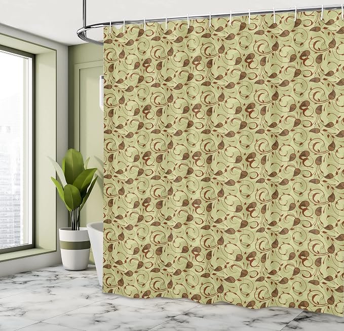 Ambesonne Paisley Shower Curtain, Modern Design of Classic Eastern Leafy Motif - Image 3