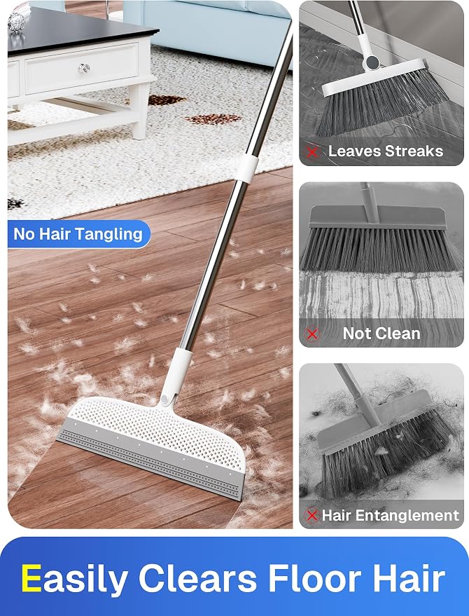 Silicone Floor Squeegee, 180° Rotating Air Broom, Squeegee - Image 3